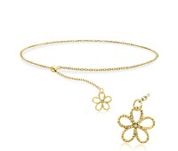 Gold Plated Flower Silver Bracelet BRS-446-GP